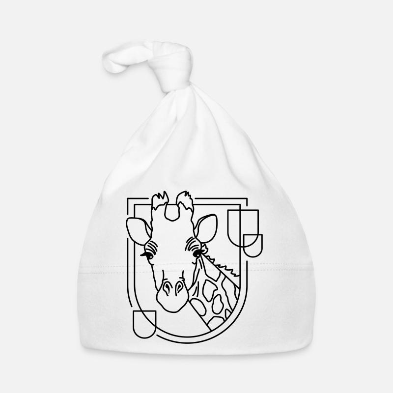 Giraffe in geometrischer Form - Line-Art-Design Baby Bio-Mütze