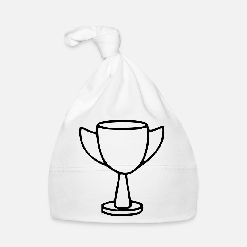Cup Drawing Win Sketch Black - Organic Baby Cap - white