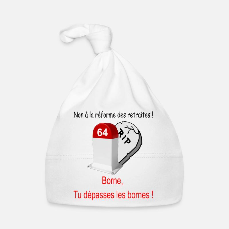Non à la réforme des retraites - Bonnet bio Bébé - blanc