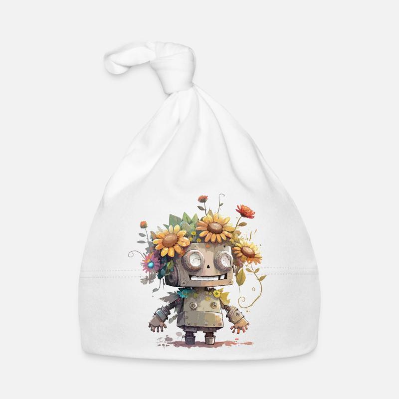 Funny robot child Organic Baby Cap