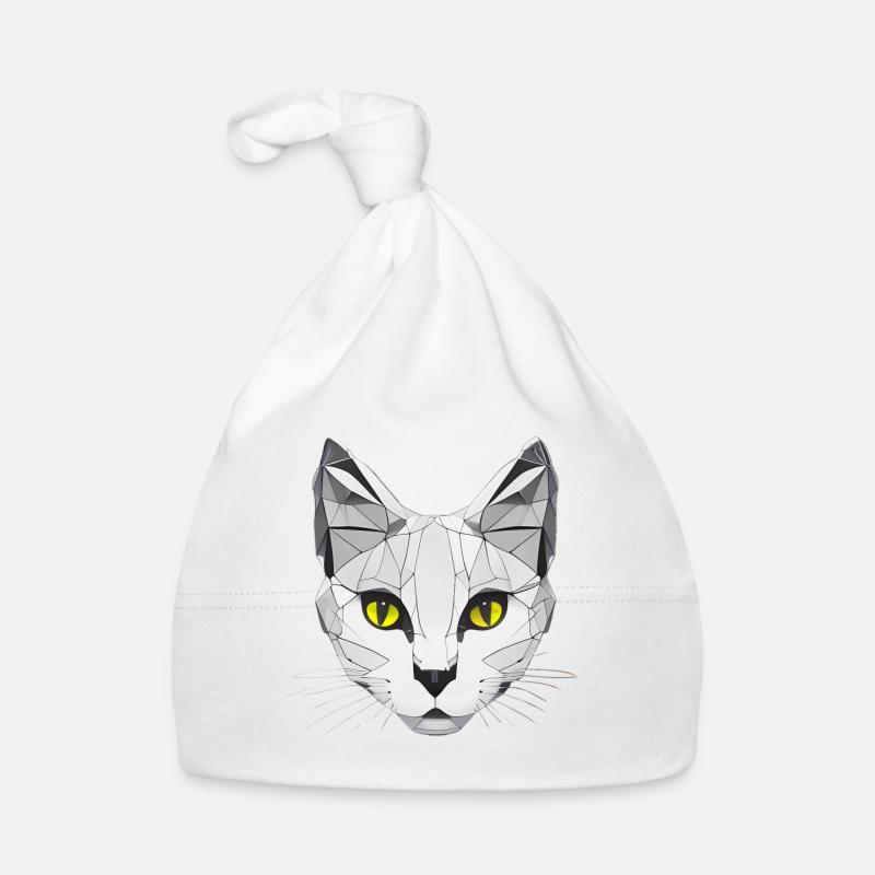 Cat Graphic Low Poly Organic Baby Cap