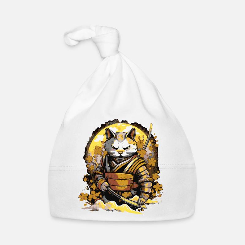 Samurai Cat Organic Baby Cap