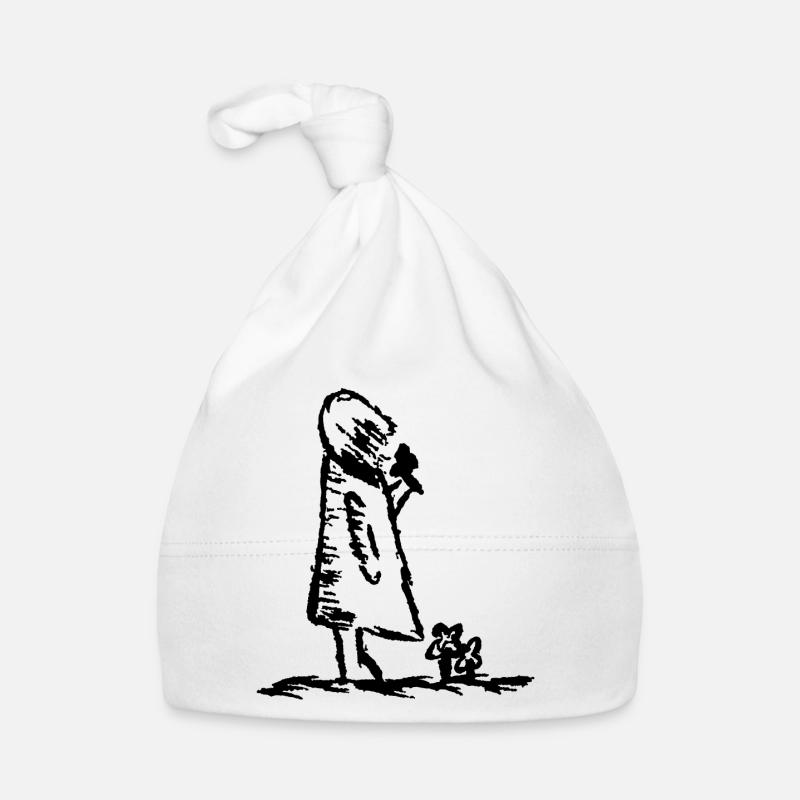 Mädchen mit Blume Baby Bio-Mütze