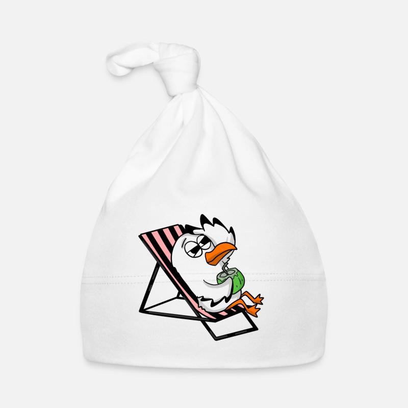 Möwe - Baby Bio-Mütze - Weiß