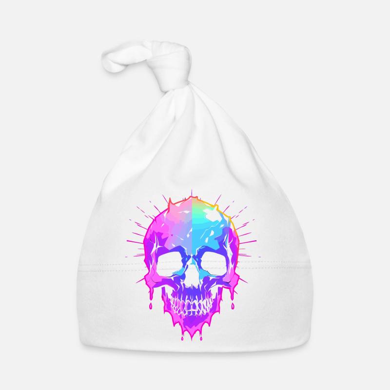 Totenkopf farbig Baby Bio-Mütze