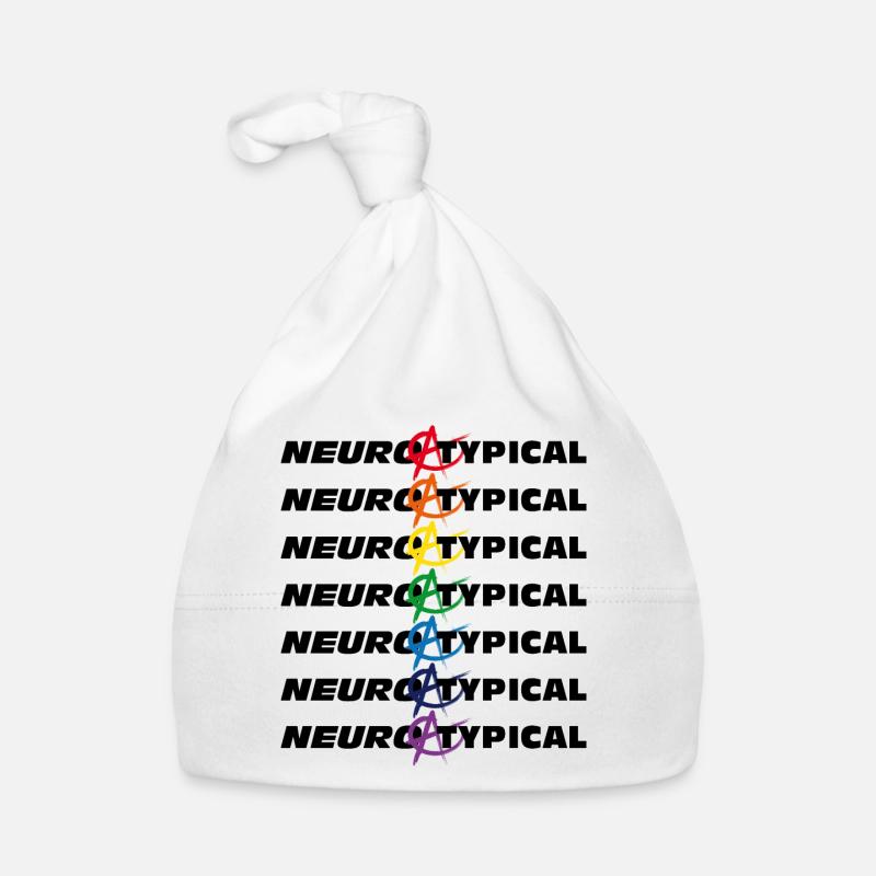 Neuroatypisch mit Regenbogenfarben und Anarchie-Zeichen Baby Bio-Mütze