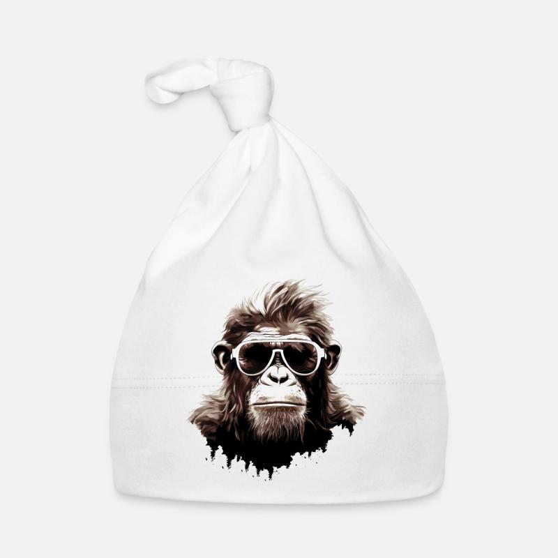Monkey Sunglasses Cool Chimpanzee Gorilla Art Organic Baby Cap