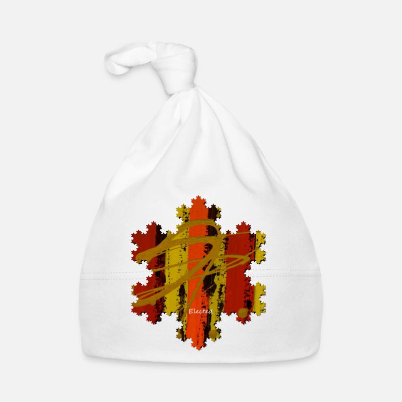 Art Moderne- Coloré- Unique - Flocon de neige Bonnet bio Bébé
