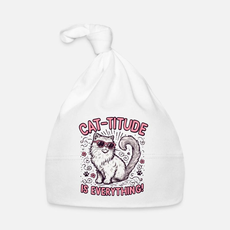 cat titude is everything Organic Baby Cap