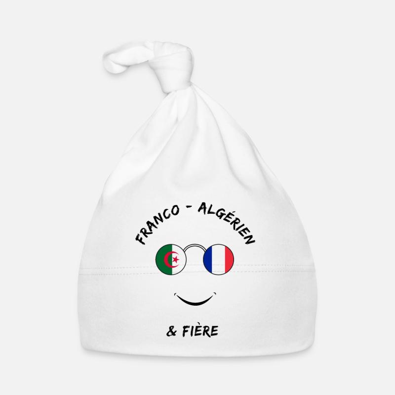 Franco Algérien et fière - Bonnet bio Bébé - blanc