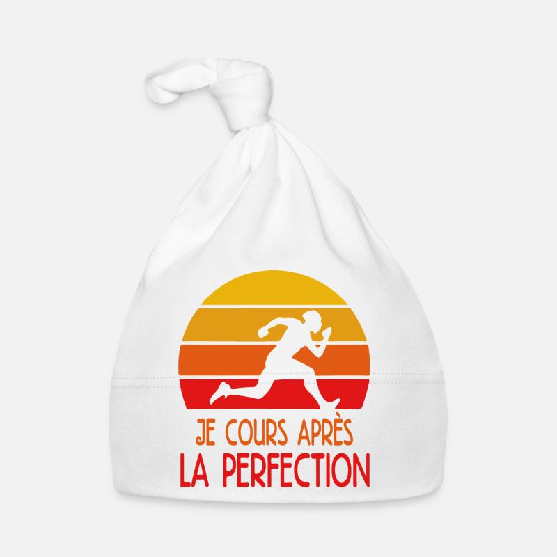 courir citation sport - Bonnet bio Bébé - blanc