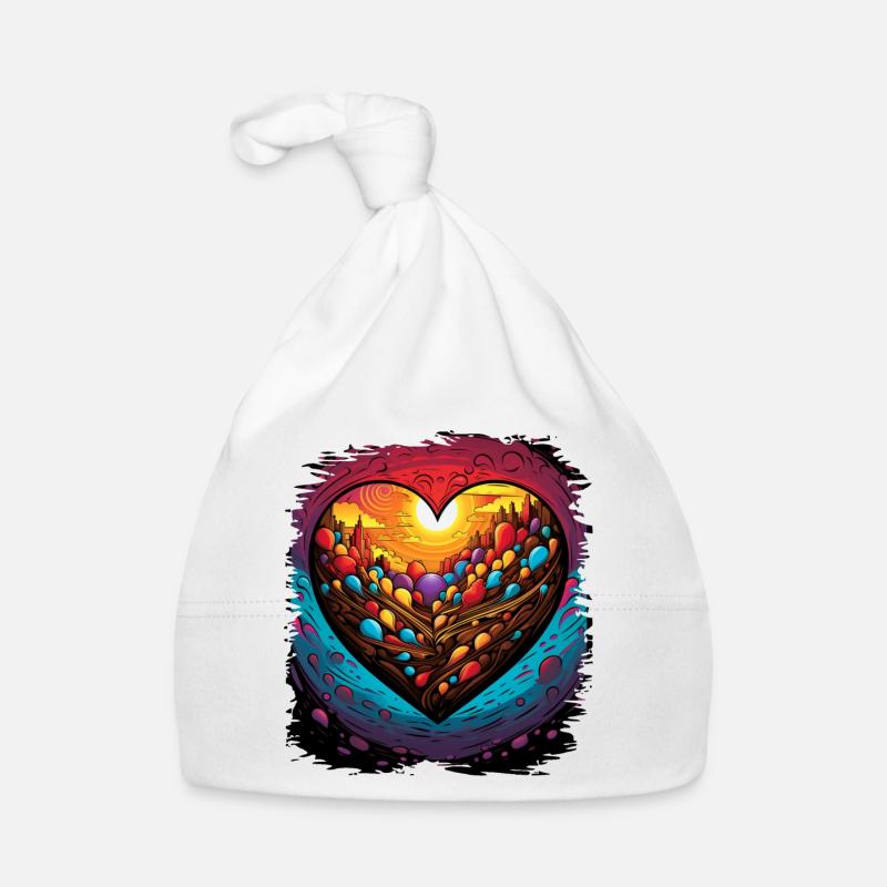 Peace Symbol Bird Fun Cool Heart Joke Organic Baby Cap
