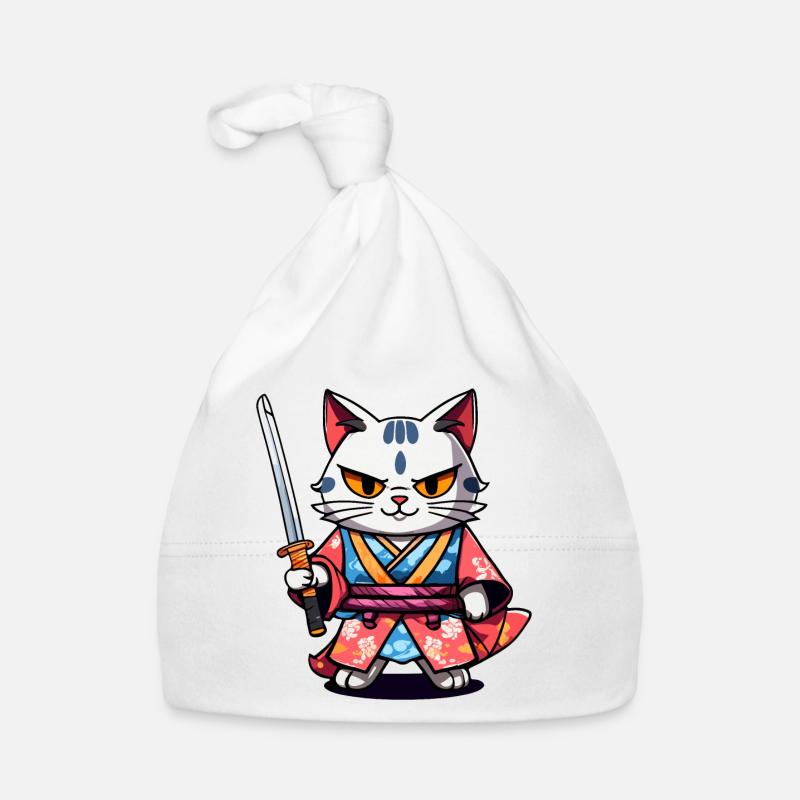 Samurai Cat #34 Organic Baby Cap