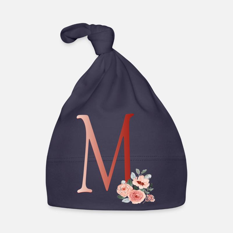 Lettre M avec des fleurs Bonnet bio Bébé