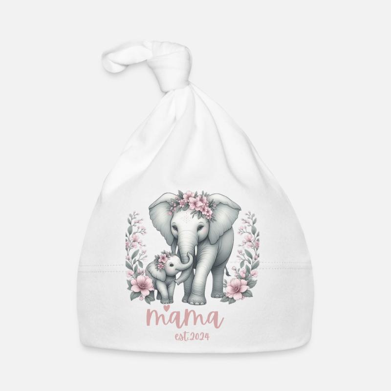 Mama 2024 Célébration de la couronne florale d’éléphant Bonnet bio Bébé