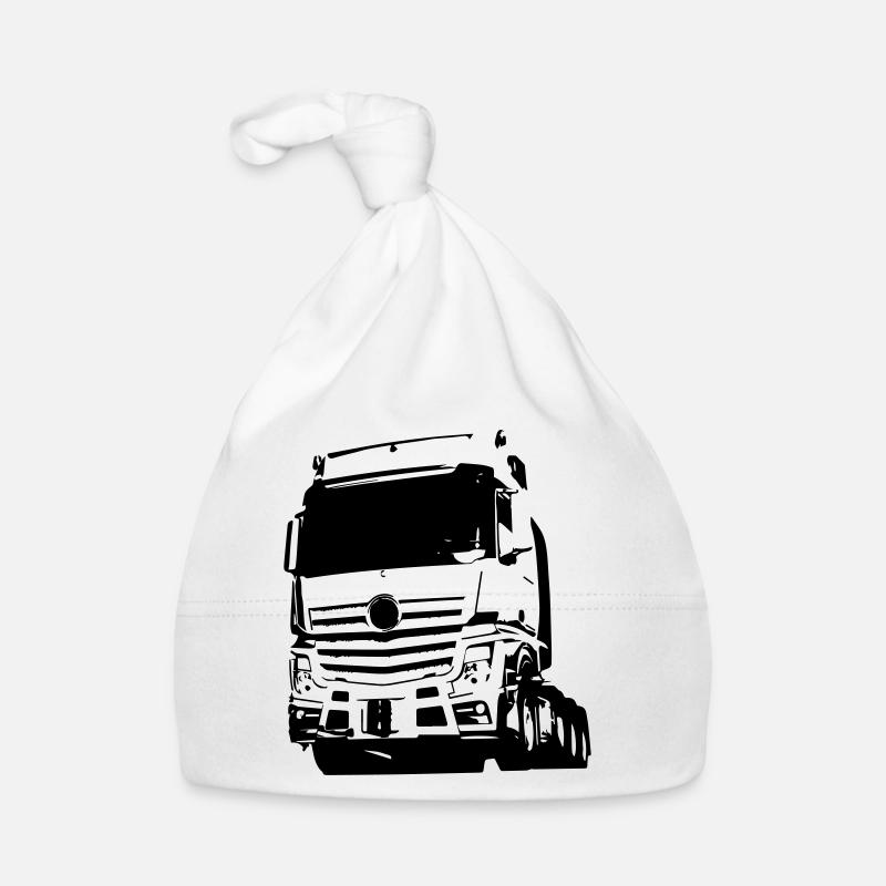 Silhouette de camion allemand - Bonnet bio Bébé - blanc