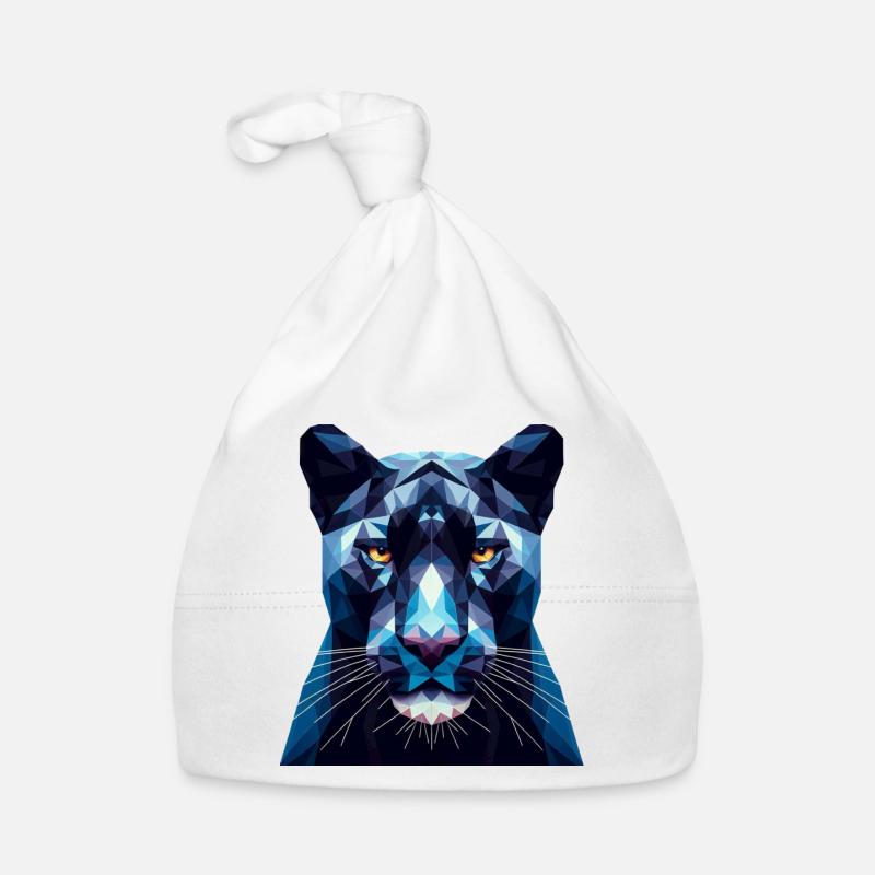 Une panthère bleue dans le style polygonal Bonnet bio Bébé