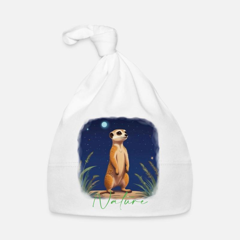 Erdmännchen - Baby Bio-Mütze - Weiß
