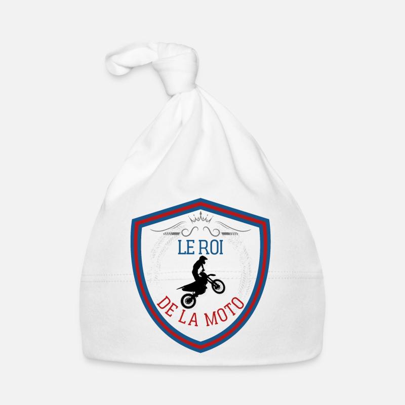 Le roi de la moto, blason écusson gagnant. - Bonnet bio Bébé - blanc