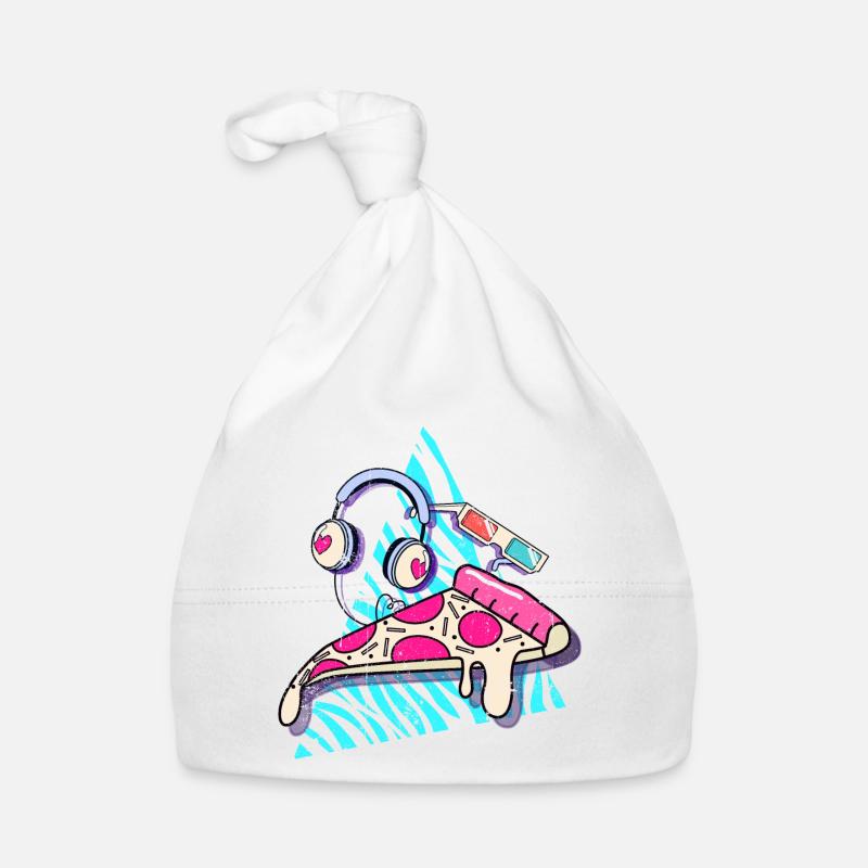 Melting Pizza Beats Headphones Organic Baby Cap