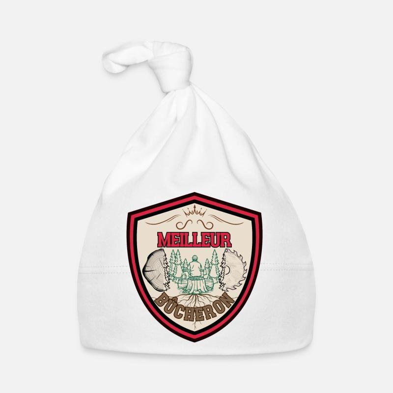 Meilleur Bûcheron. Garde forestier. Papa bûcheron Bonnet bio Bébé