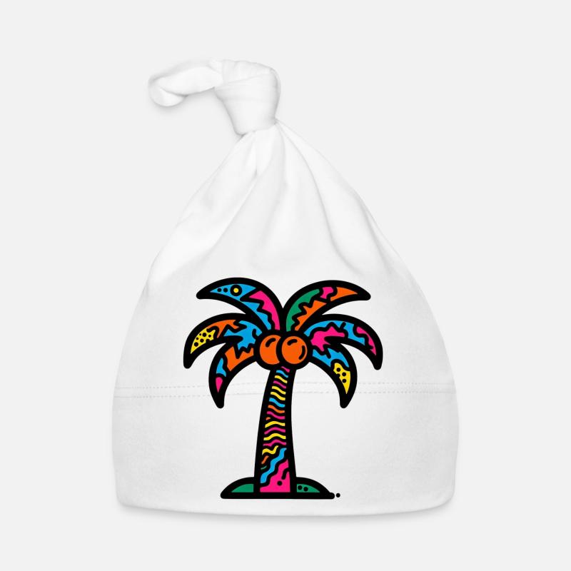 Palmier - Bonnet bio Bébé - blanc
