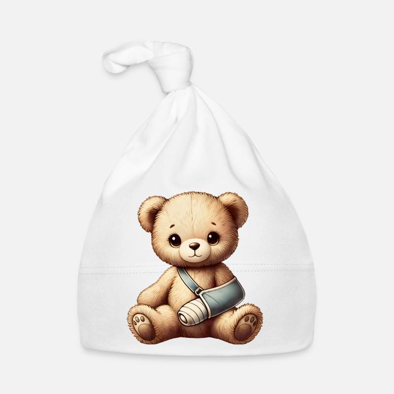 heartwarming teddy bear as a comforter Organic Baby Cap