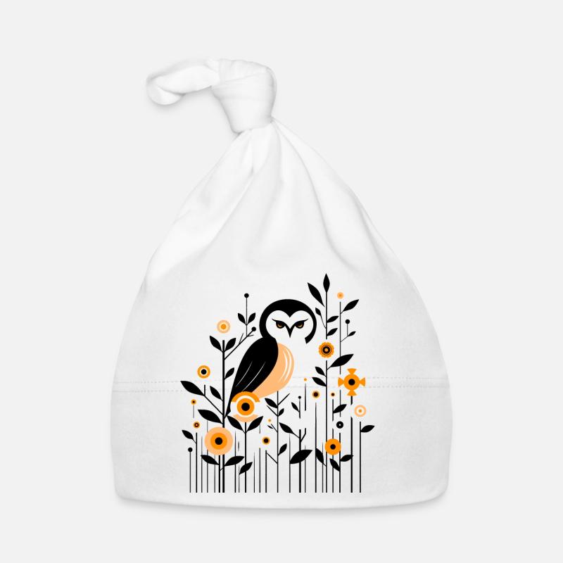 Florale Eule Baby Bio-Mütze