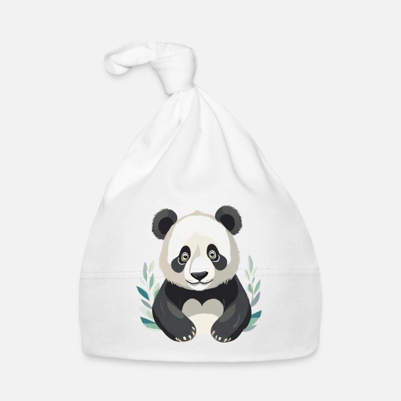 Trist panda Babyhue af økologisk bomuld