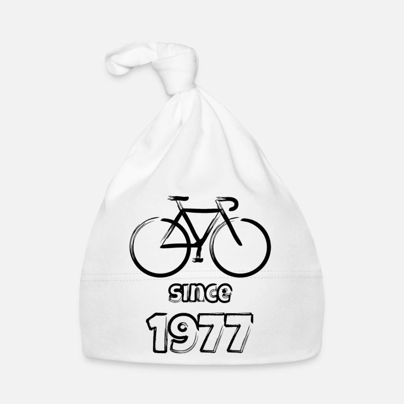 Depuis 1977 noir !! - Bonnet bio Bébé - blanc