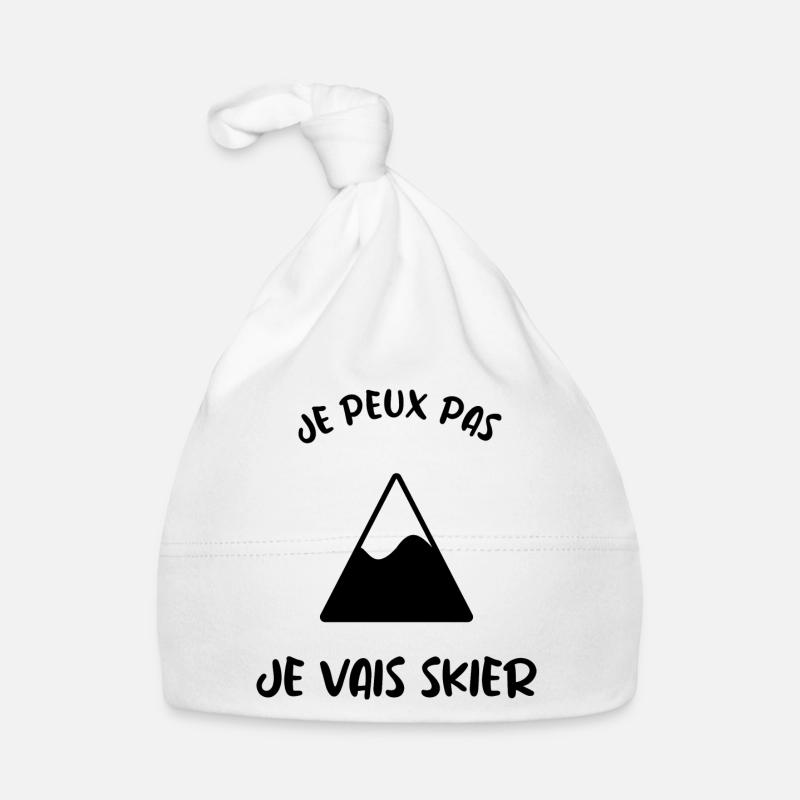 I CAN'T. SKI. SKI. RACKET. SNOW. SNOWBOARDING Organic Baby Cap