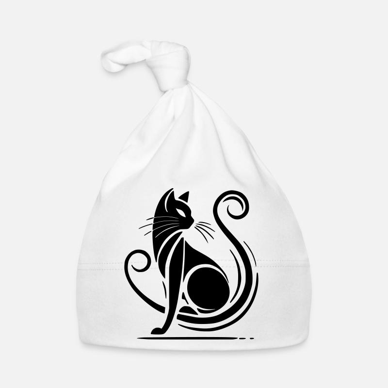 Modern Black Cat Organic Baby Cap