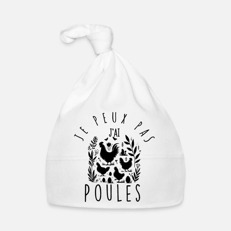Je peux pas, j'ai poules. Bonnet bio Bébé