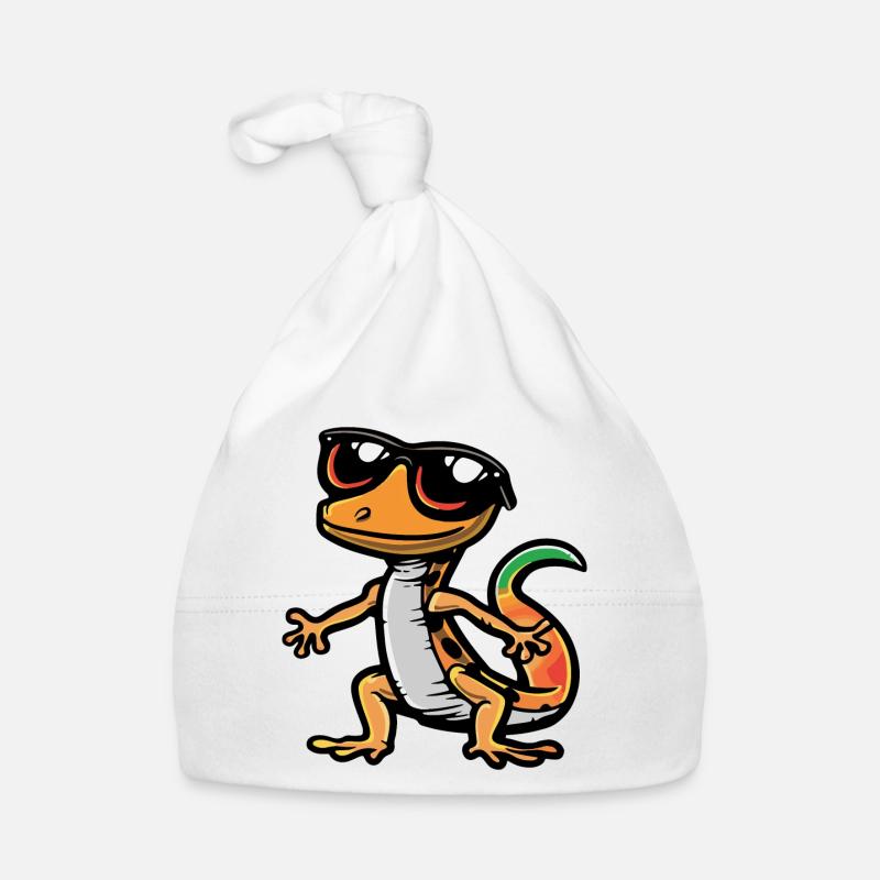 lézard bande dessinée cool - Bonnet bio Bébé - blanc