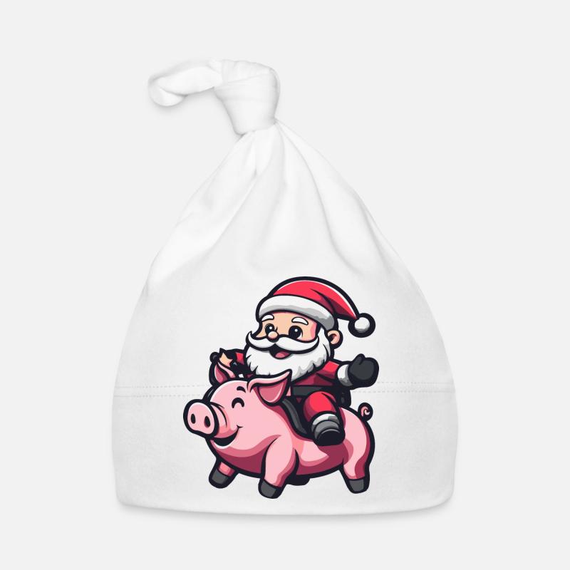 Schwein Weihnachtsmann Cartoon Baby Bio-Mütze