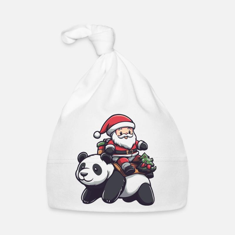 Panda Weihnachtsmann Cartoon Baby Bio-Mütze