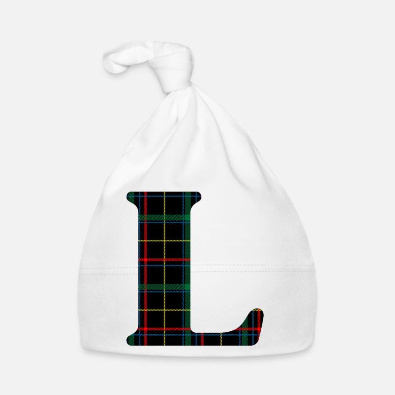 Monogrammed Scottish tartan l Organic Baby Cap
