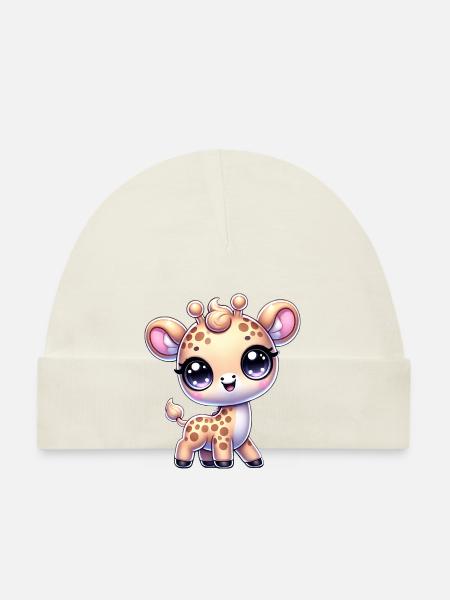 Super Cute Kawaii Baby Giraffe - Baby Bio-Mütze - Weiß - Vorne