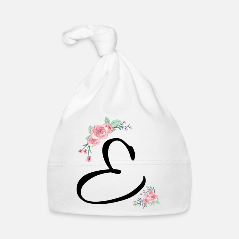 Lettre e fleurs Bonnet bio Bébé