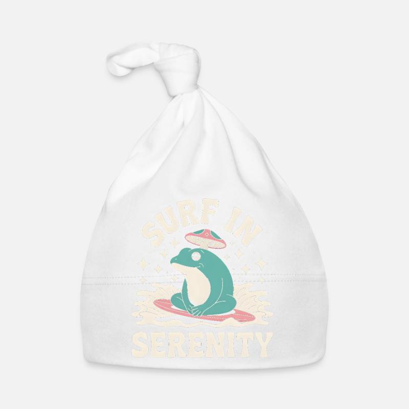 Surfen in Serenity - Süßer Frosch Aufkleber Baby Bio-Mütze