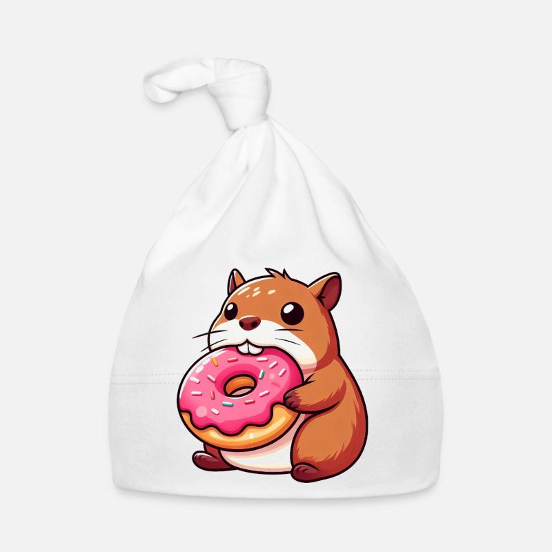 Cute Capybara Hamster Guinea Pig Cartoon Organic Baby Cap