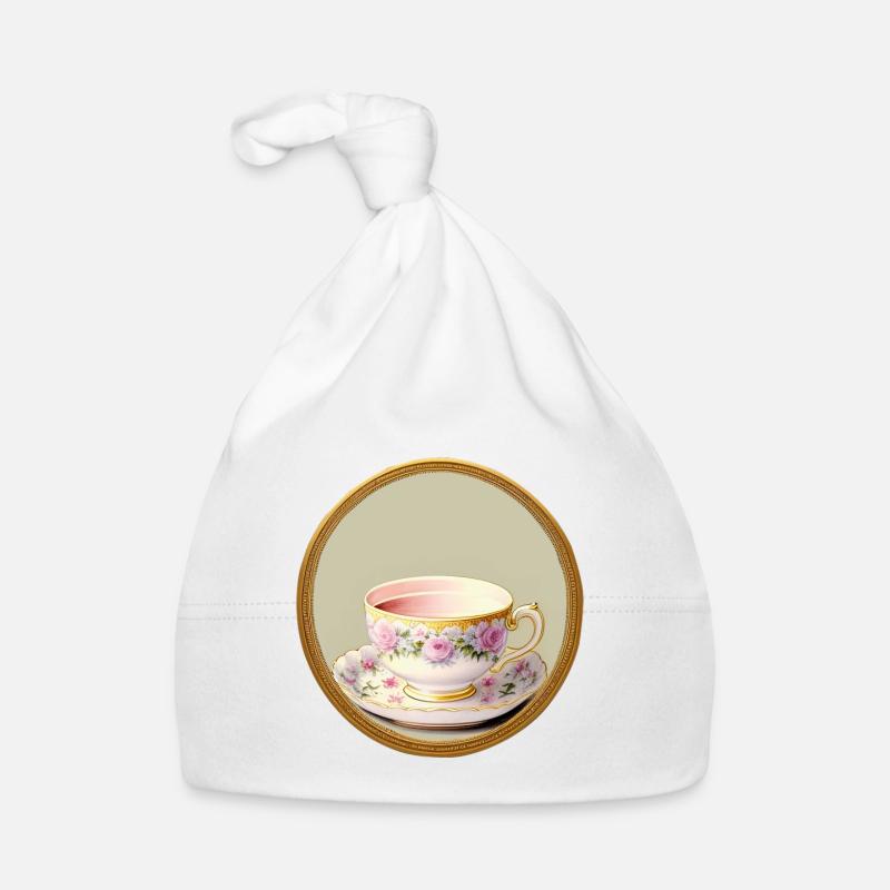 Eine Tasse Tee oder Kaffee? - Baby Bio-Mütze - Weiß