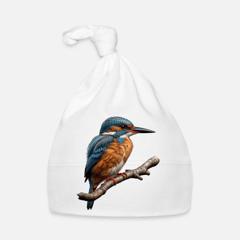 Lebendiger Eisvogel Natur Illustration Baby Bio-Mütze