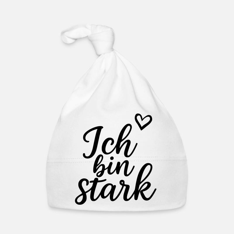 Ich bin stark - Baby Bio-Mütze - Weiß