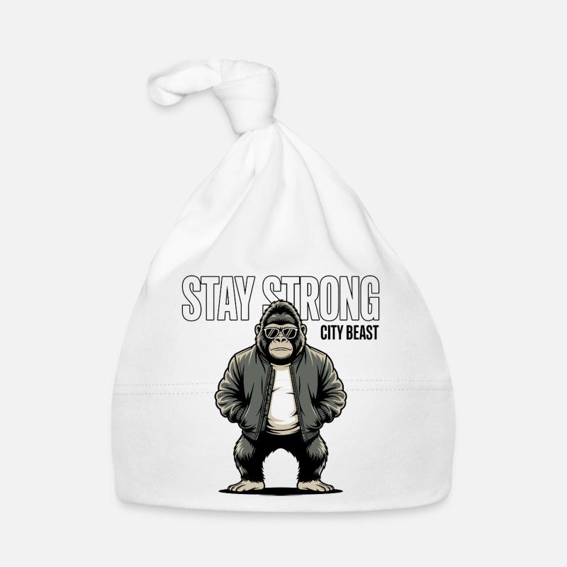 Stay Strong City Beast Gorilla Organic Baby Cap