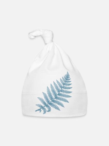 Farn Silhouette Design für Naturliebhaber - Baby Bio-Mütze - Weiß - Vorne