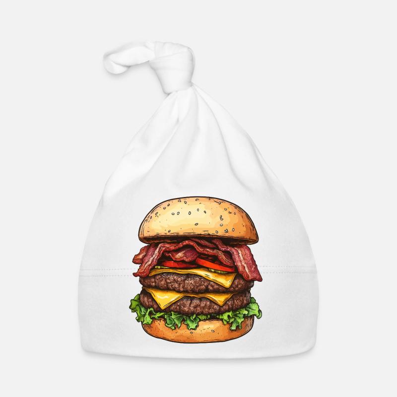 Double Bacon Cheeseburger :) Organic Baby Cap