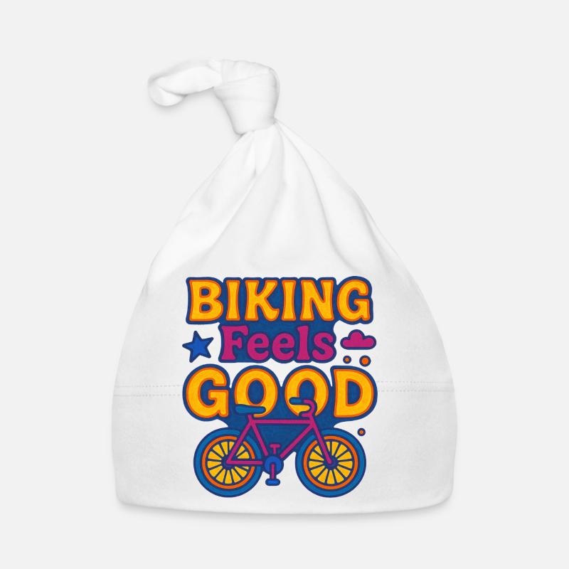 Faire du vélo, c'est bien ! Graphique dynamique - Bonnet bio Bébé - blanc