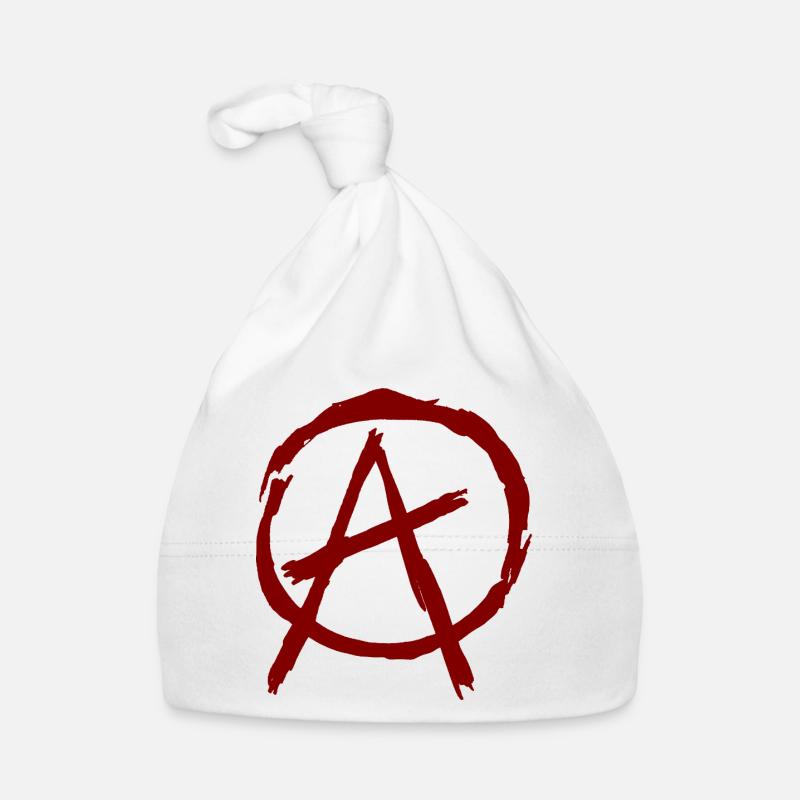 Anarchy symbol in circle - dark red Organic Baby Cap