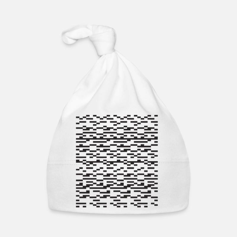 Noir Stripe pixelled Glitch Grid Organic Baby Cap